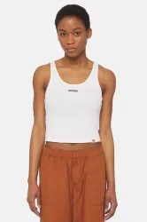 Dickies Geripptes Crop Tanktop - White XS Damen