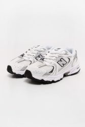 New Balance I 530 Core Baby Sneaker - White + Silver + Navy EU18.5