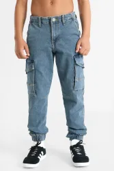Jack & Jones Junior Paul Flake Cargohose - Blue Denim 152 Kids