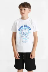 Mister Tee Natural Born Gamer Vintage T-Shirt - White 14 Kids
