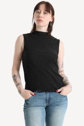 Pieces PCFLORA Strukturiertes Top - Black S Damen