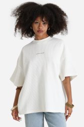 Pegador Amanda Strukturiertes Oversize T-Shirt - Washed Warm White XS Damen