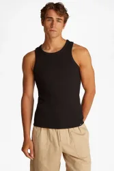 Calvin Klein Jeans Geripptes Tanktop - Black M Herren