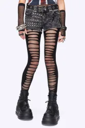 Minga London Cut-out Strumpfhose - Black Einheitsgroesse Damen