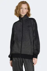 Adidas Originals Lurex Trainingsjacke - Black + Silver Metallic M Damen