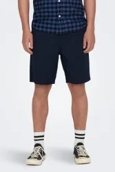 Only & Sons ONSLINUS Leinenshorts - Dark Navy L Herren