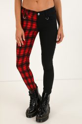 Banned Hose - Schwarz + Rot M Damen