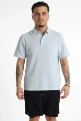 Jack & Jones JJEGEORGE Strick Poloshirt - Chambray Blue L Herren
