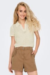 Only ONLANNASOFIA Häkel Poloshirt - Birch S Damen