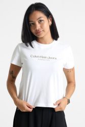 Calvin Klein Jeans Institutional Graphic T-Shirt - Bright White S Damen