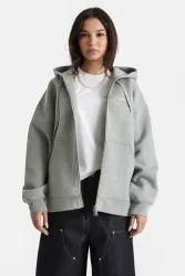Carhartt WIP Alda Oversize Kapuzensweatjacke - Grey Heather S Damen