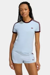 Adidas Originals T-Shirt - Crystal Sky + Maroon S Damen