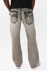 True Religion Billy Bootcut Jeans - Grey Washed 30/34 Herren