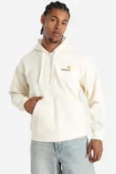 Carhartt WIP American Script Oversize Kapuzensweatjacke - Natural S Herren