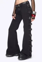 Minga London Electric Flare Jeans - Black 24 Damen