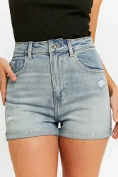 Tally Weijl Mom Fit Jeanshorts - Blue Used 34 Damen