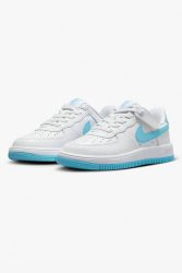 Nike Air Force 1 EasyOn Kids Sneaker - White + Aquarius Blue EU35