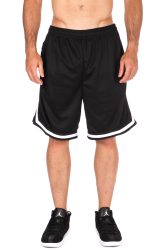 Urban Classics Stripes Mesh Shorts - Black + White M Herren