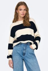 Only Atia Gerippter Strickpullover - Whitecap Gray M Damen