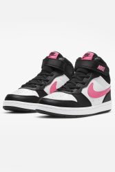Nike Court Borough 2 Kids Sneaker - White + Black + Sunset Pulse EU34