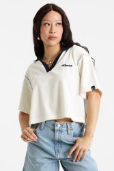 Ellesse Valeti Frottee Crop T-Shirt - Offwhite XS Damen