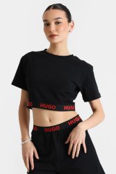 Hugo Red Crop T-Shirt - Black M Damen