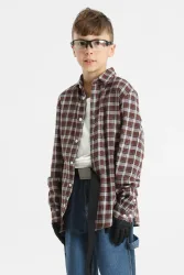 Jack & Jones JORJOSHUA Karohemd - Deep Mahogany 140 Kids
