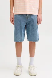 Jack & Jones Junior JJIALEX Baggy Fit Jeansshorts - Blue Denim 152 Kids