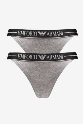 Emporio Armani Doppelpack Strings - Grey Melange XS Damen