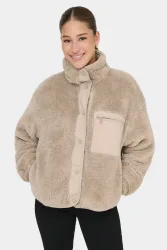Only ONLCONTACT Oversize Teddy Jacke - Humus XS Damen