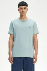 Fred Perry Ringer T-Shirt - Silver Blue M Herren