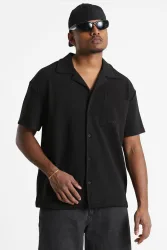 Sixth June Hemd aus Seersucker - Black M Herren