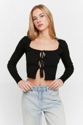 Tally Weijl Crop Feinstrickjacke - Black XS Damen