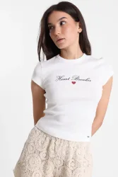 Tally Weijl Crop T-Shirt - Offwhite S Damen