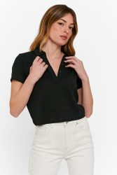 Tally Weijl Crop Poloshirt - Black XXS Damen