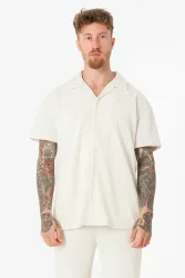 Sixth June Sommer logo Strukturiertes Hemd - Light Beige L Herren