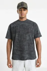 Project X Paris T-Shirt mit Strass - Black Washed S Herren
