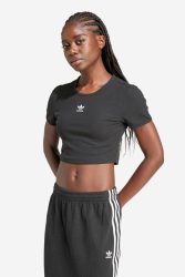 Adidas Originals Geripptes Crop T-Shirt - Black XS Damen