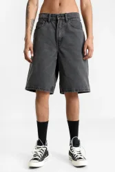 Vans Check-5 Baggy Fit Jeans Bermudashorts - Washed Black 28 Herren