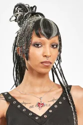 Banned Crimson Heart Halskette - Red + Silver Einheitsgroesse Damen