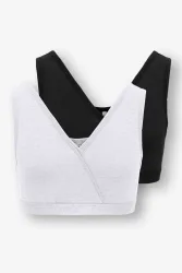Only KOGLOLA Doppelpack Bralettes - Light Grey + Black 158-164 Kids