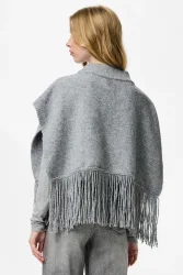 Only PCJULLE Poncho - Light Grey Melange Einheitsgroesse Damen