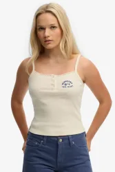Superdry Trägertop mit eckigem Ausschnitt, aus Baumwolle und Polyester, Regular Fit
