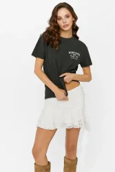 Tally Weijl Spitzen Minirock mit Innenshorts - White S Damen