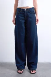 TOPSHOP TSCINCH Wide Leg Jeans L32 - Dark Blue Denim 26/32 Damen