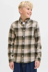 Jack & Jones Junior JPRBLUBROOK Karohemd - Peat 152 Kids