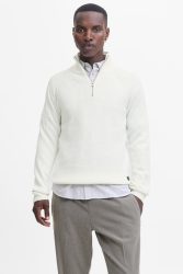 Jack & Jones Pannel Gerippter Strickpullover - Cloud Dancer M Herren