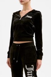 Juicy Couture Robertson Samt Crop Jacke - Black S Damen