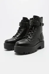 Guess Vaires Plateau Schnürstiefelette - Black EU38 Damen