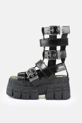 Buffalo Vegan Gospher Zeus Plateau Sandalen - Black EU36 Damen